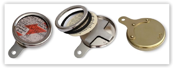 Brass, chrome and nickel tax disc holders for classic and vintage vehicles